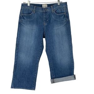 White House Black Market Capri Jeans Size 6 Embroider Crop Stretch Womens 2769